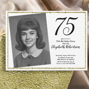 75e aangepaste foto wit en goud kaart