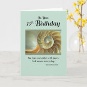 75e anniversaire avec coquillage Spiral sur carte (Fleur jaune)