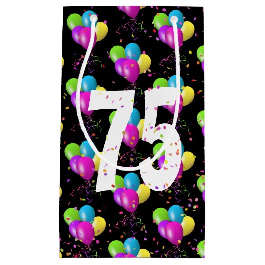 75e Anniversaire Ballons et petit sac cadeau Confe (Devant)