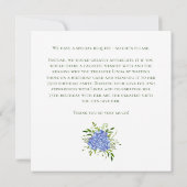 75e anniversaire Blue Hydrangeas demande de carte (Dos)