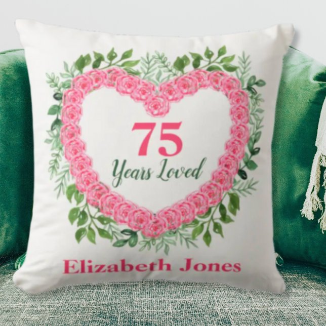 75e anniversaire Coussin - 75 ans Loved Design (Créateur téléchargé)