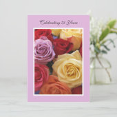 75e anniversaire de fête Invitation Beaux Roses (Debout devant)
