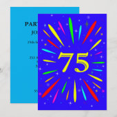 75e anniversaire de fête Invitation Explosion (Devant / Derrière)