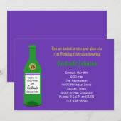 75e anniversaire de fête Invitation violet (Devant / Derrière)