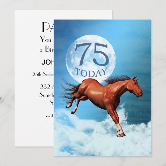 75e anniversaire Esprit cheval invitation (Devant / Derrière)