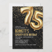 75e anniversaire Gold Black Invitation (Devant)