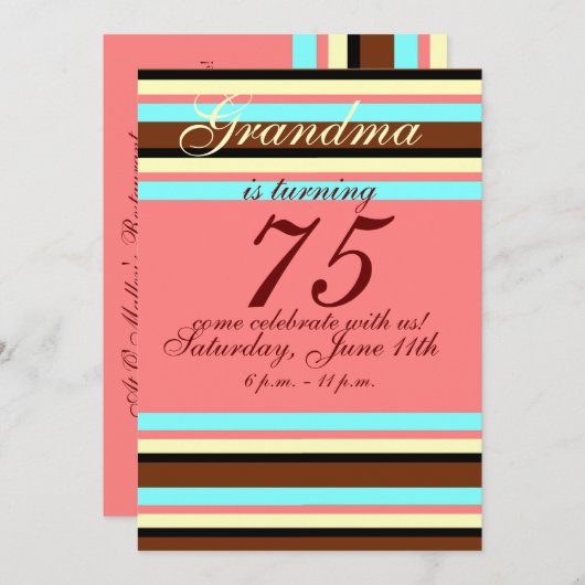 75e anniversaire Invitation (Devant / Derrière)