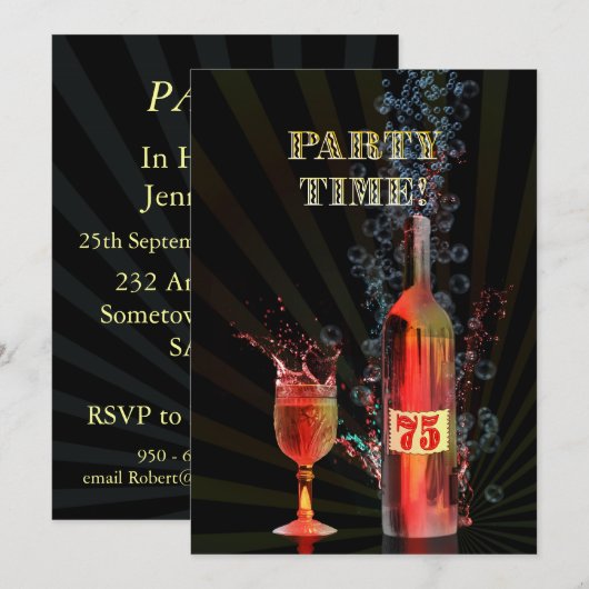 75e anniversaire invitation (Devant / Derrière)