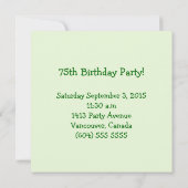 75e anniversaire Invitation (Dos)