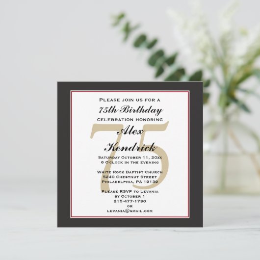 75e anniversaire Invitation (Debout devant)