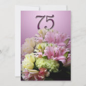 75e anniversaire Invitation à la fête - Bouquet (Devant)
