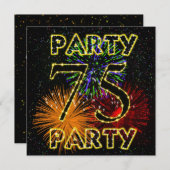 75e anniversaire invitation avec feu d'artifice (Devant / Derrière)