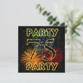 75e anniversaire invitation avec feu d'artifice (Debout devant)