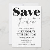 75e anniversaire invitation Black White Enregistre (Devant)