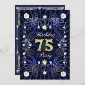 75e anniversaire invitation de fête avec des masse (Devant / Derrière)