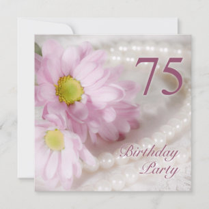 75e anniversaire invitation de fête avec marguerit