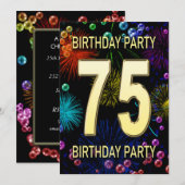 75e anniversaire Invitation fête feux d'artifice (Devant / Derrière)