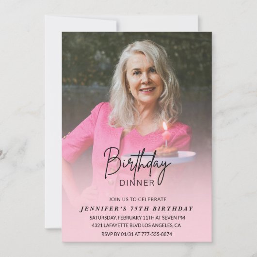 75e anniversaire invitations Anniversaire Dîner Ph (Devant)