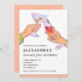 75e anniversaire invitations Cocktail Party Chic (Devant / Derrière)