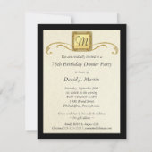 75e anniversaire Invitations de fête - Monogramme  (Dos)