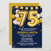 75e anniversaire Jalon Invitation anniversaire (Devant / Derrière)