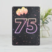 75e anniversaire Neon Connexion Invitation noire (Debout devant)