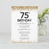 75e anniversaire Parties scintillant Invitation (Debout devant)
