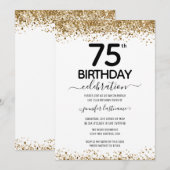 75e anniversaire Parties scintillant Invitation (Devant / Derrière)