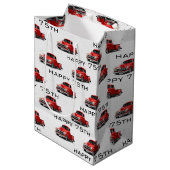 75e anniversaire Red Retro Camion sac cadeau moyen (Devant Angle)