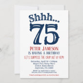 75e anniversaire surprise Invitation Homme Marine  (Devant)