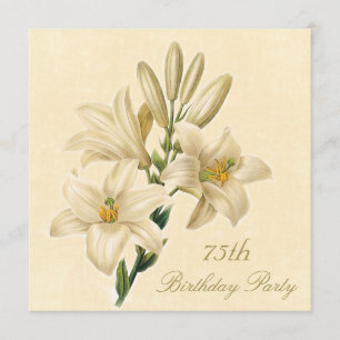 75e Birthday Party Chic  Lily Flowers Kaart