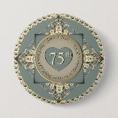75e bruiloft Jubileum diamant Ronde Button 7,6 Cm (Voorkant)