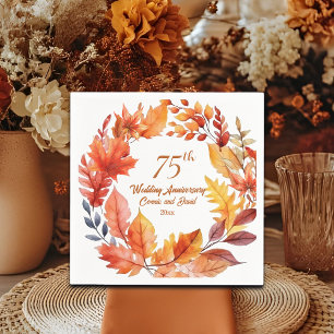 75e bruiloft Jubileum Herfst Bloemen Servet