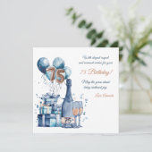 75e carte d'anniversaire personnalisée pour hommes (Debout devant)