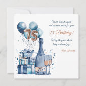 75e carte d'anniversaire personnalisée pour hommes (Devant)