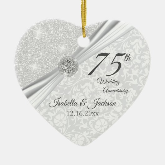 75e Diamond Wedding Jubileum Keramisch Ornament (Voorkant)