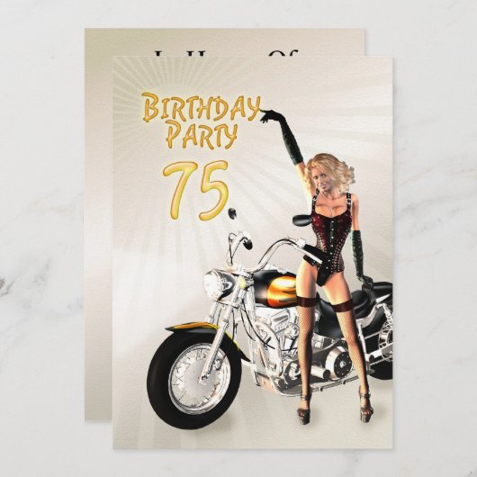 75e fête d'anniversaire Invitation (Devant / Derrière)