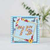 75e fête d'anniversaire Invitation fleurs, papillo (Debout devant)