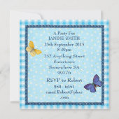 75e fête d'anniversaire Invitation fleurs, papillo (Dos)