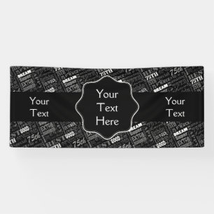 75e gepersonaliseerd monogram van de Fun-partij op Spandoek