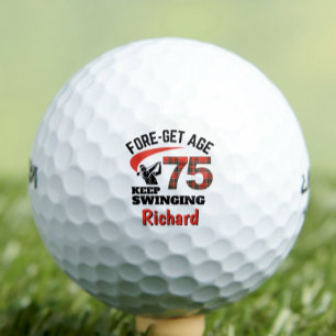 75e geschenk voor collega - 70 jaar Red Plaid Gift Golfballen
