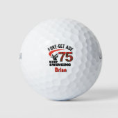 75e geschenk voor de buurman – Red Tartan Fun Golfballen (Voorkant)