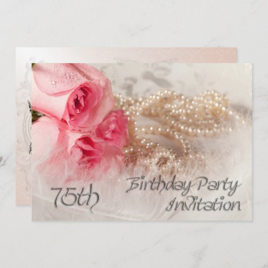 75e invitation de fête d'anniversaire (Devant / Derrière)