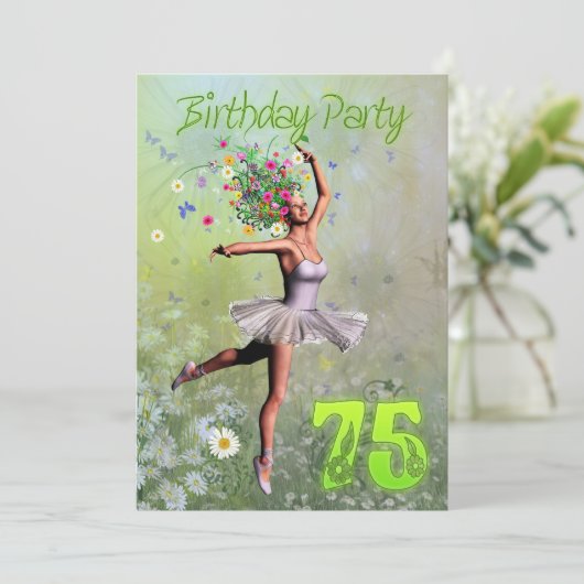 75e invitation de fête d'anniversaire (Debout devant)