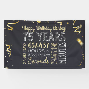 75e jaarbanner - 75 jaar in uren en seconden spandoek