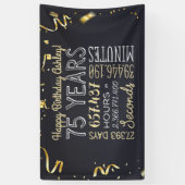 75e jaarbanner - 75 jaar in uren en seconden spandoek (Verticaal)