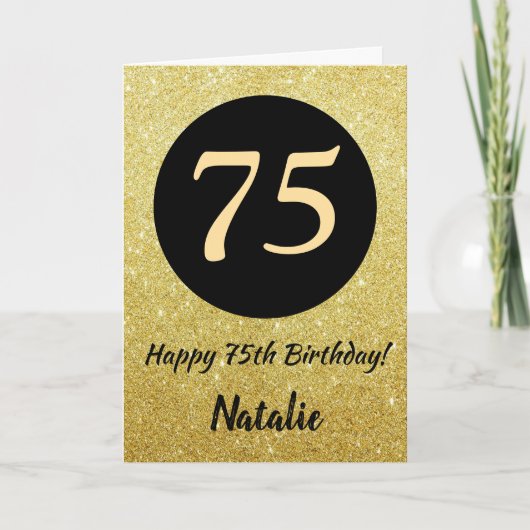 75e Joyeux Anniversaire Carte de Parties scintilla (Devant)