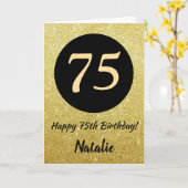 75e Joyeux Anniversaire Carte de Parties scintilla (Fleur jaune)