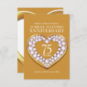 75e Jubilé mariage anniversaire carte de réponse c (Devant / Derrière)