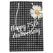 75e Jubileum Daisy on Gingham Medium Gift Bag Cadeauzakje (Voorkant)